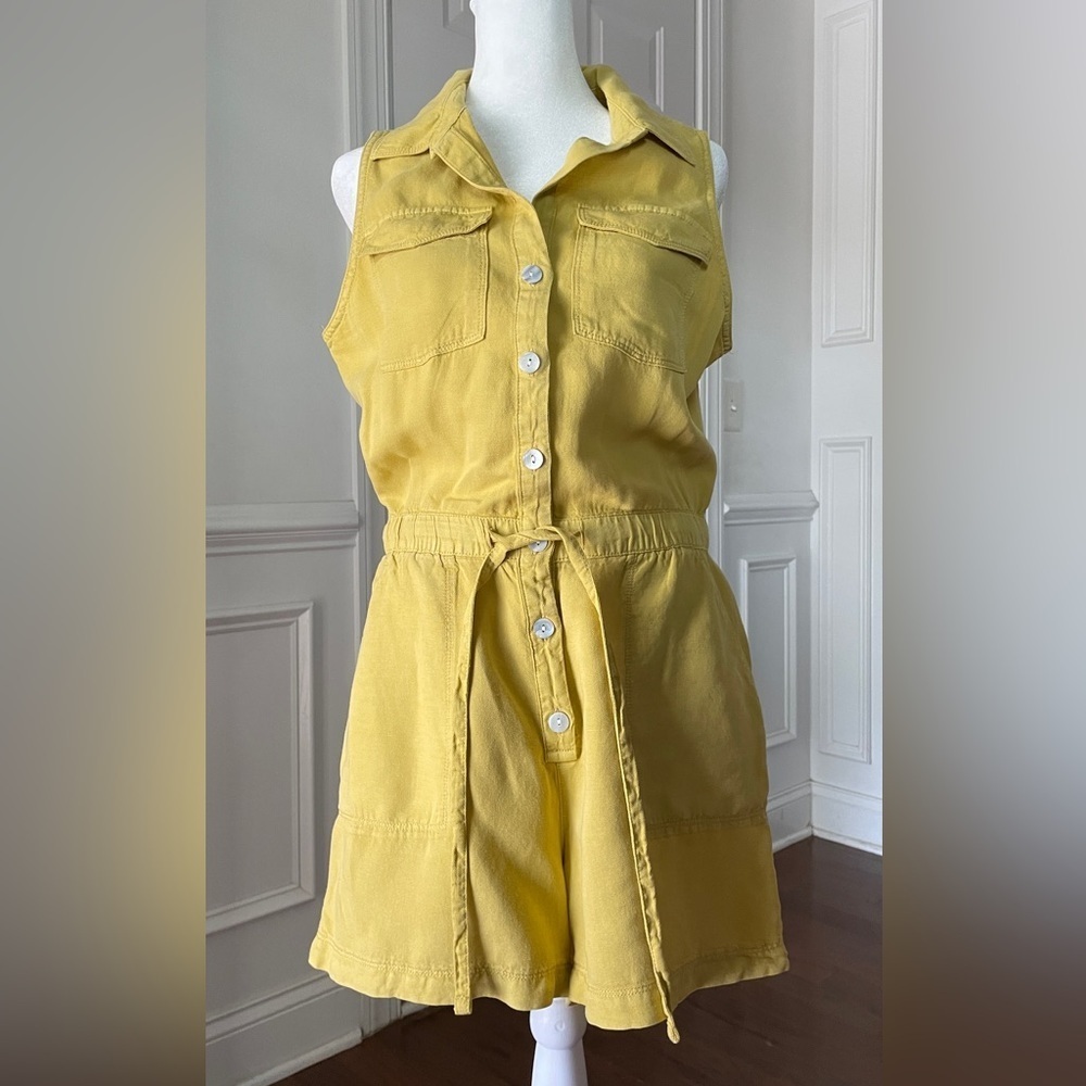 Nicole Miller Mustard Yellow Utility Romper Size 6
